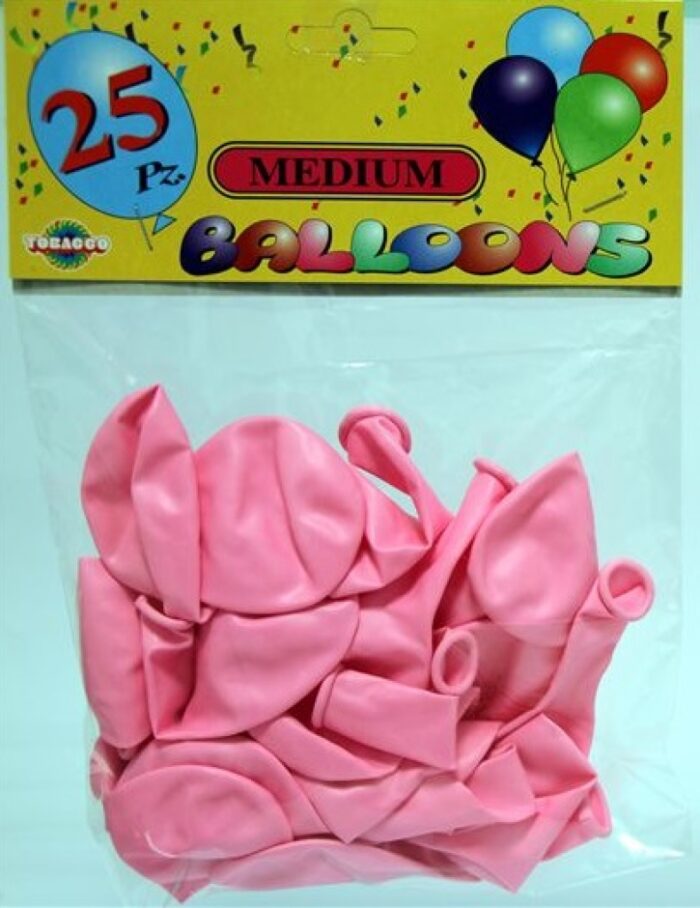 Busta da 25 palloncini colore rosa