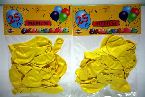 Busta da 25 palloncini gialli