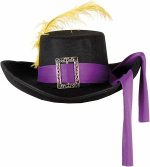 Cappello Moschettiere Nero Lusso