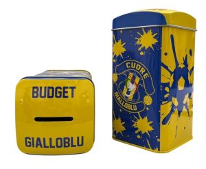 SALVADANAIO LATTA 15x18cm.GIALLOBLU XM10