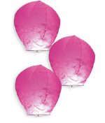 3 mongolfiere in carta 95 cm colore rosa