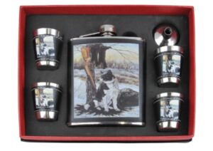 Set fiaschetta in acciaio in tema di caccia