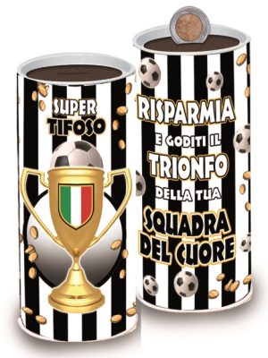 Salvadanaio della squadra bianconero h. 25 cm.