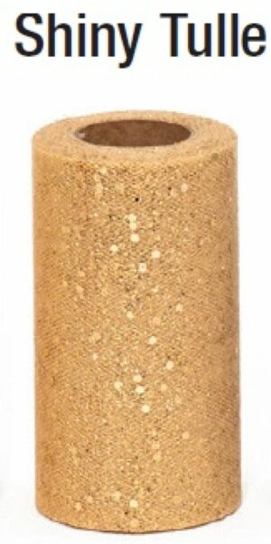 bobina di tulle shiny altezza 125 millimetri lunga 100 metri colore ORO
