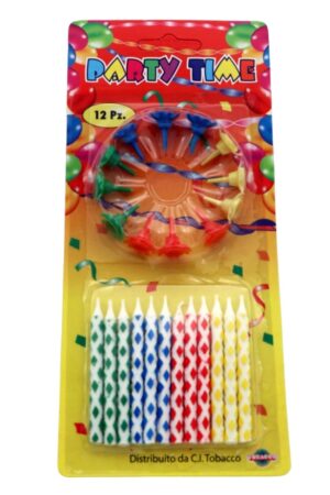 Candeline compleanno a rombo 12 pezzi