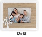 Cornice portafoto VITA in legno color bianco con decoro albero 13x18 Cm