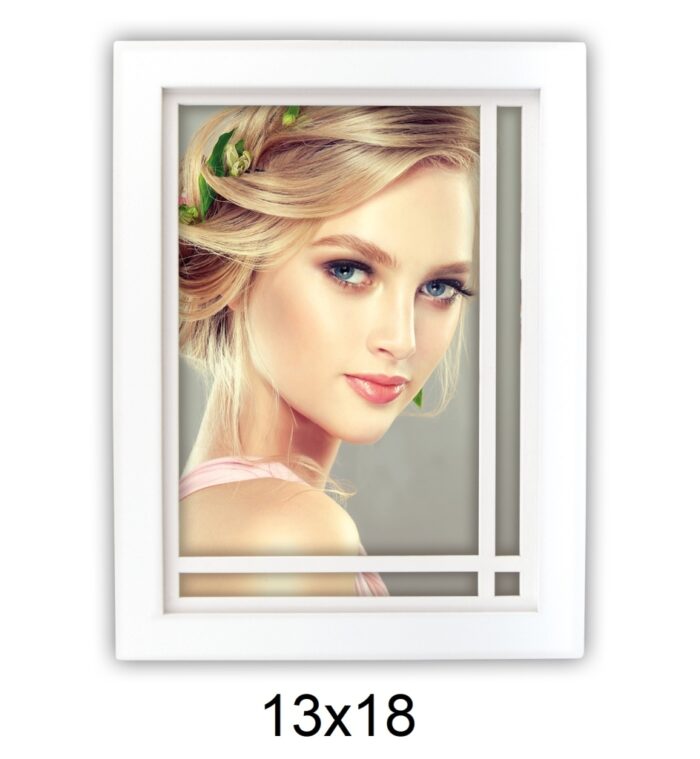 Cornice porta foto Jessica in legno di colore bianco misura 13x18