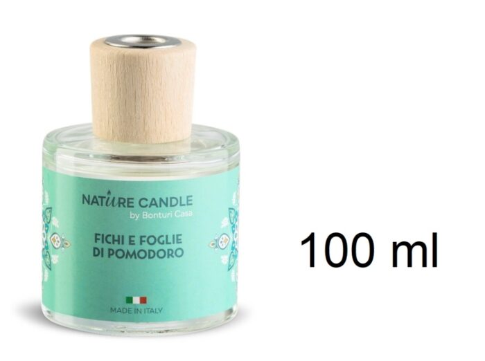Profumatore D'ambiente NATURE CANDLE Linea Mediterraneo 100 ml Fragranza Fichi e Foglie di Pomodoro