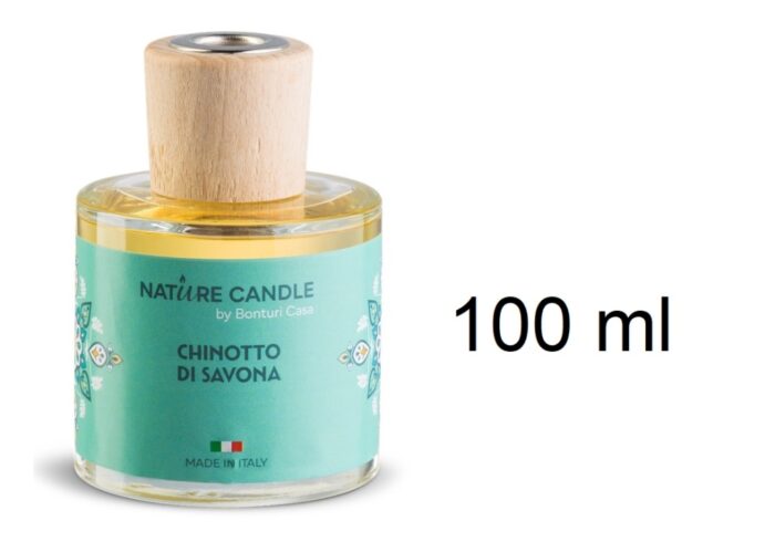 Profumatore D'ambiente NATURE CANDLE Linea Mediterraneo 100 ml Fragranza Chinotto di Savona