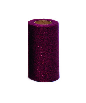 bobina di tulle glitterato altezza 125 millimetri lunga 100 metri colore VINACCIA