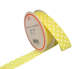 Rondella in tessuto a pois lunghezza 20 mt e larghezza 25 mm. colore giallo