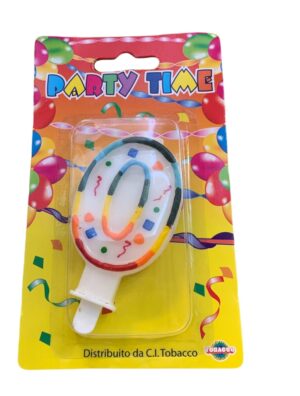 PARTY TIME candelina numerale numero 0