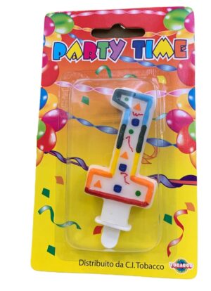 PARTY TIME candelina numerale numero 1