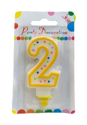 PARTY TIME candelina numerale numero 2