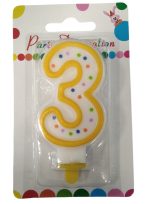 PARTY TIME candelina numerale numero 3