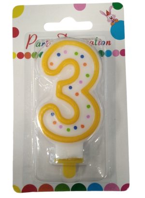 PARTY TIME candelina numerale numero 3