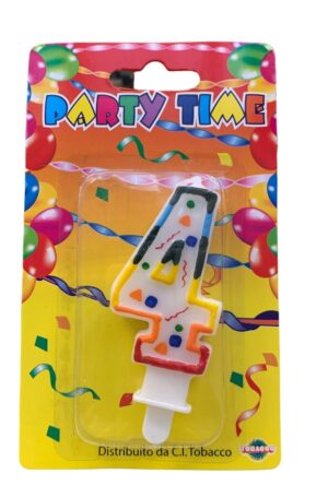 PARTY TIME candelina numerale numero 4