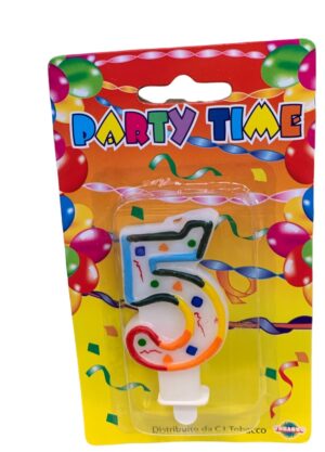 PARTY TIME candelina numerale numero 5