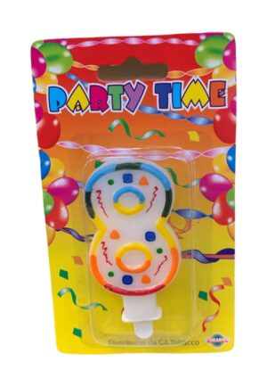 PARTY TIME candelina numerale numero 8
