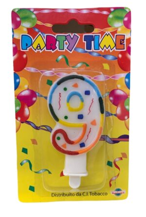 PARTY TIME candelina numerale numero 9