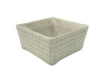 Cesto quadrato in tessuto colore bianco 21x21x10cm