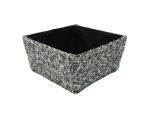 Cesto quadrato in tessuto di colore nero 21x21x10cm