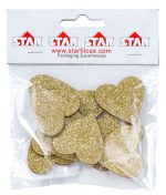 Set 12 CUORI GLITTER ORO 3,5 cm