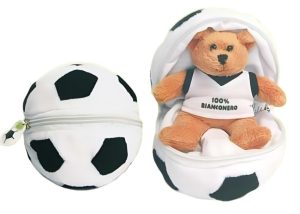 Palla musicale con cerniera ed orsetto all'interno colore BIANCO NERO