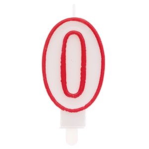 Candelina Numero 0 con sostegno 8,5cm