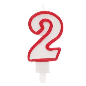 Candelina Numero 2 con sostegno 8,5cm