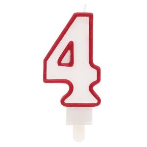 Candelina Numero 4 con sostegno 8,5cm