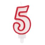 Candelina Numero 5 con sostegno 8,5cm