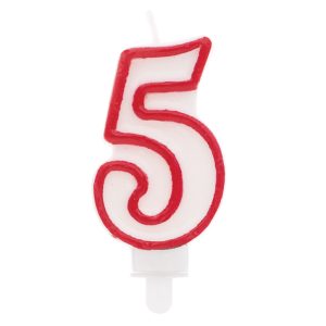 Candelina Numero 5 con sostegno 8,5cm