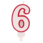 Candelina Numero 6 con sostegno 8,5cm