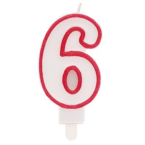 Candelina Numero 6 con sostegno 8,5cm