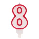 Candelina Numero 8 con sostegno 8,5cm