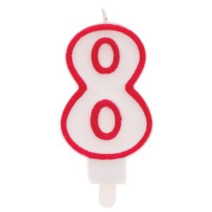 Candelina Numero 8 con sostegno 8,5cm