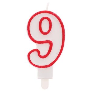 Candelina Numero 9 con sostegno 8,5cm