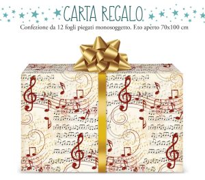 Carta regalo pentagramma 12 fogli 70x100