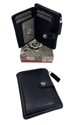 Portatessere uomo CHARRO con 7 posti e portamonete in vera pelle colore blu