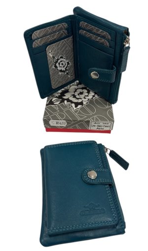 Portatessere uomo CHARRO con 7 posti e portamonete in vera pelle colore avio