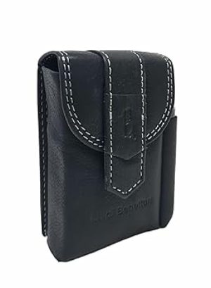 Porta pacchetto nero con accendino LUIGI BENETTON