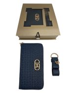 Parure donna LAURA BIAGIOTTI con portachiavi e portafoglio con 10 portatessere e portamonete chiusura con cerniera notte