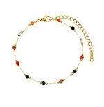 Bracciale donna Navigare color oro con piccole pietre e perle - Confezione con scatola