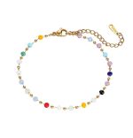 Bracciale donna Navigare color oro con piccole pietre e perle - Confezione con scatola