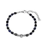 Bracciale uomo Navigare con pietre color nero e argento - Confezione con scatola