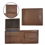 Portafoglio da uomo LANCETTI marrone in vera pelle Rfid con 11 portatessere e portamonete